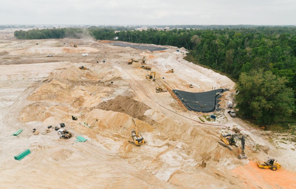 Clymer Farner Barley portfolio, stormwater earthworks, construction site.