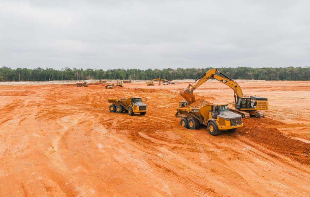 Clymer Farner Barley portfolio, stormwater earthworks, construction crew.