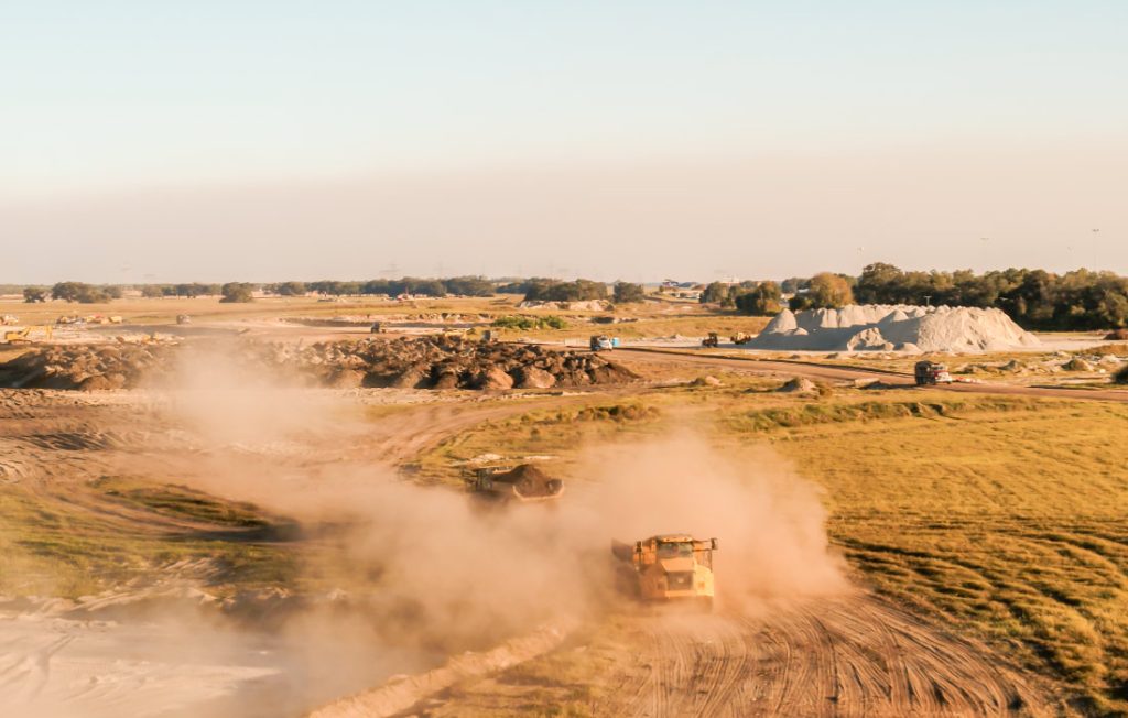 Clymer Farner Barley portfolio, stormwater earthworks, construction site.