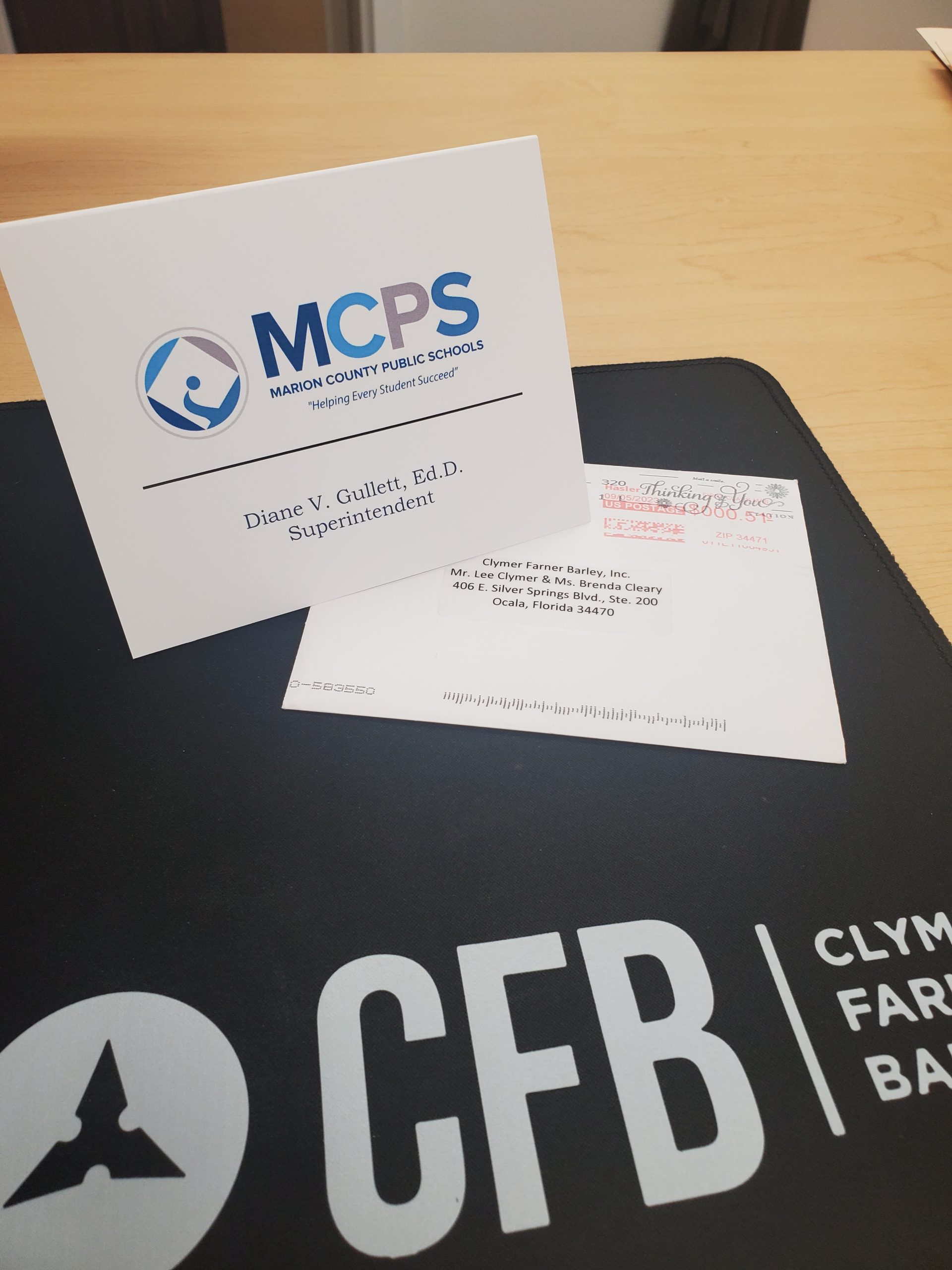 letter from MCPS to CFB Inc engineering & surveying