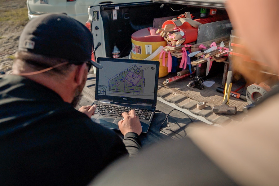 CFB Inc Land Surveyor on a Laptop