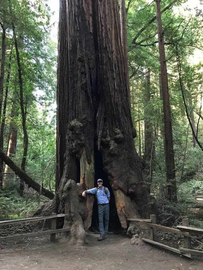 David Loy CFB's Environmental Sciences Director in front of a large tree