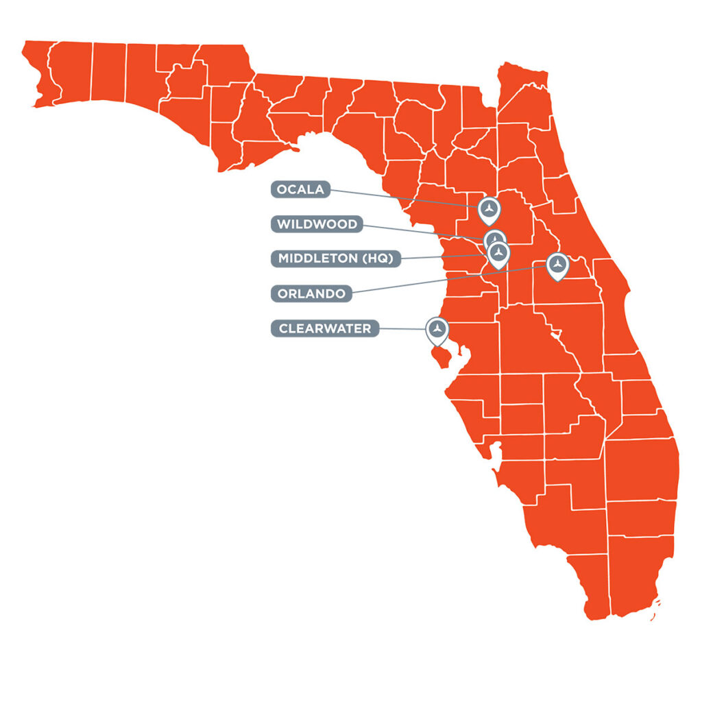 Map of CFB Inc's Locations in Florida