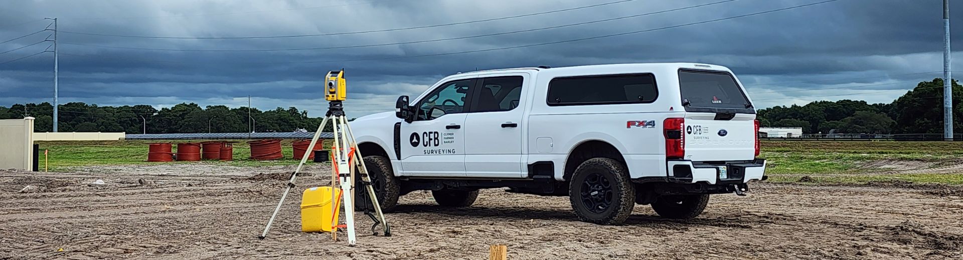 CFB Survey Truck and Tools on a job site