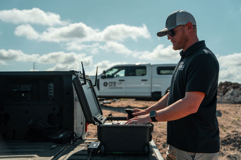 Nic George Planning Route for Drone