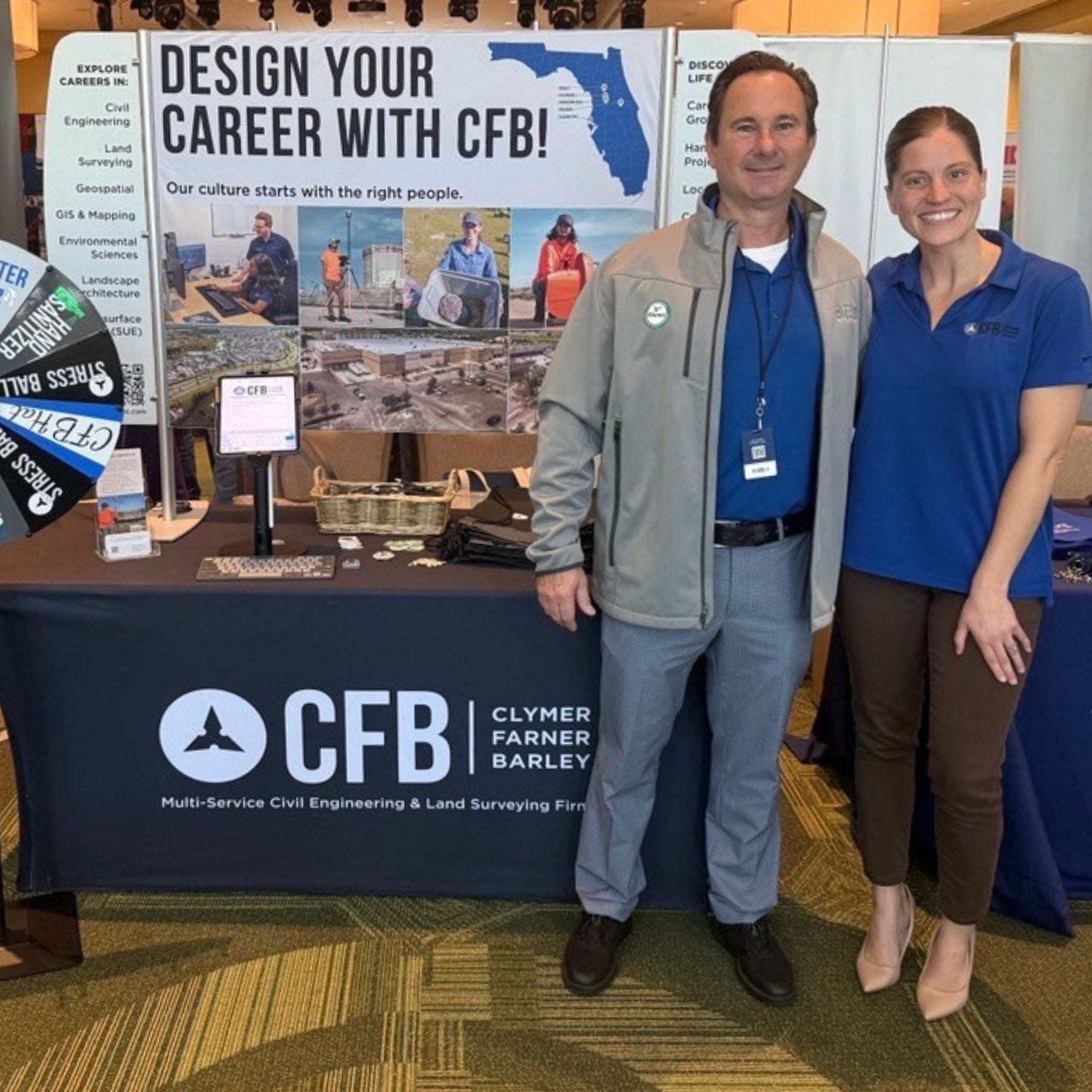Elizabeth Bednar and Brian Barker at University of South Florida Career Fair
