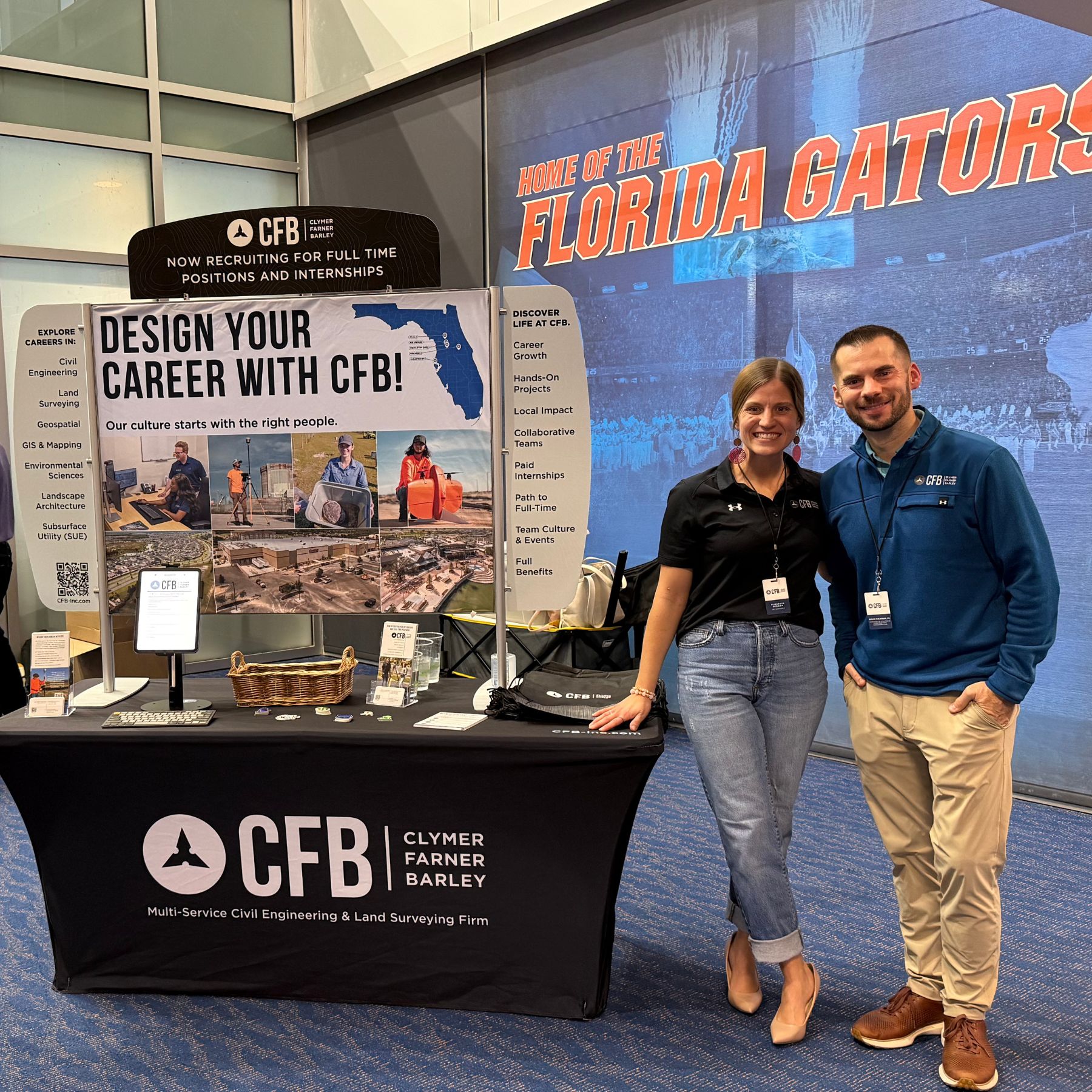 Elizabeth Bednar and Bruce Balsinde representing CFB at UF Evening of Industry
