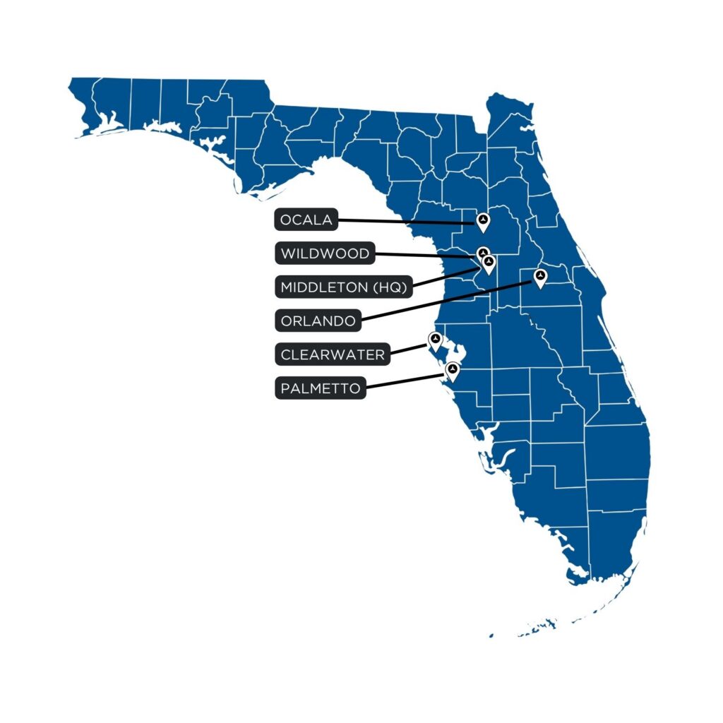 Map of CFB Inc's Locations in Florida