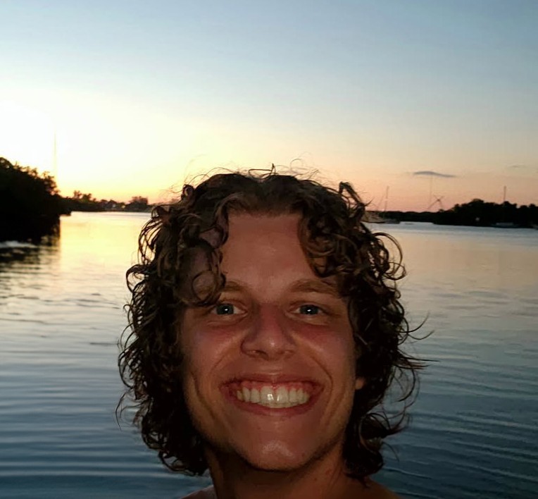 Landscape architect Elijah on the water